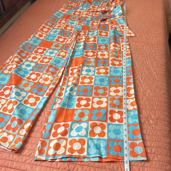 NWT Retro Stage 60s Inspired HALTER COLORBLOCK FLORAL SLEEVELESS JUMPSUIT sz 2XL - Picture 8 of 15